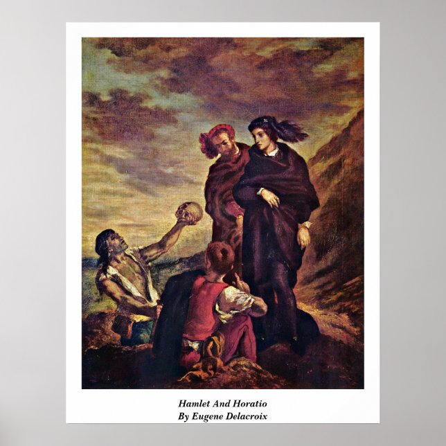Poster Hamlet Et Horatio Par Eugene Delacroix (Devant)