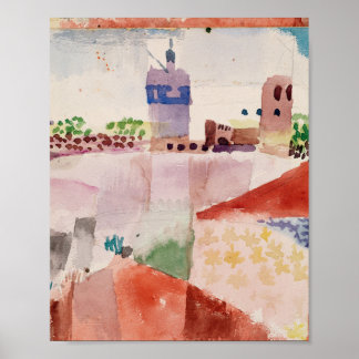 Poster Hammamet avec sa mosquée : Paul Klee 1914
