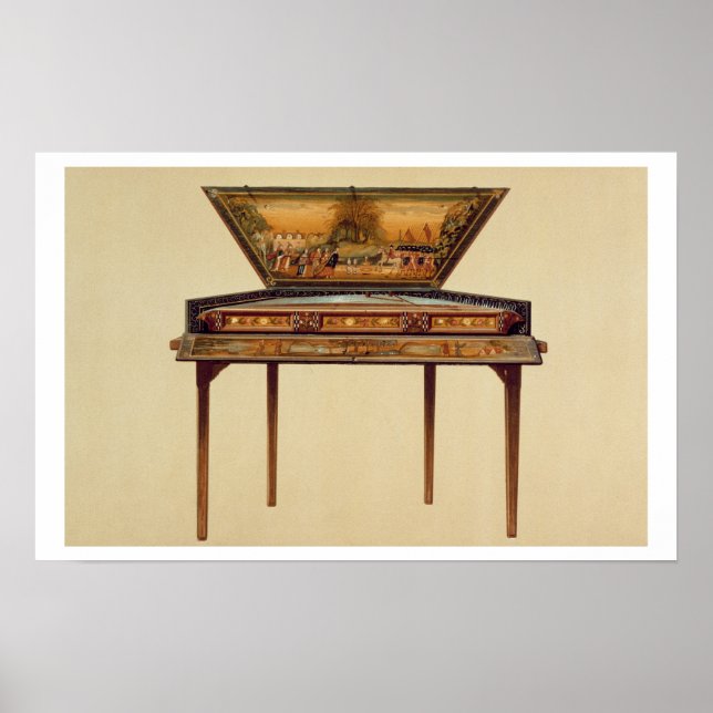 Poster Hammered dulcimer in a painted soundbox, 18th cent (Devant)