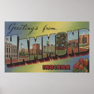 Poster Hammond, Indiana - Scènes de grandes lettres