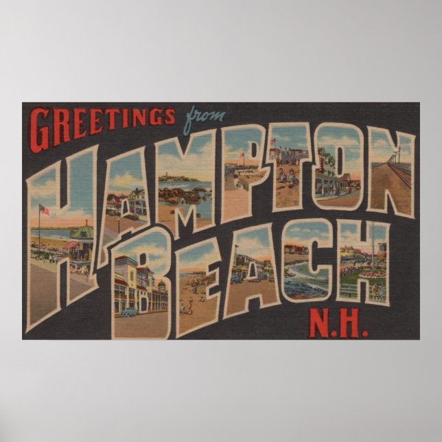 Poster Hampton Beach, New Hampshire - Grande Lettre (Devant)