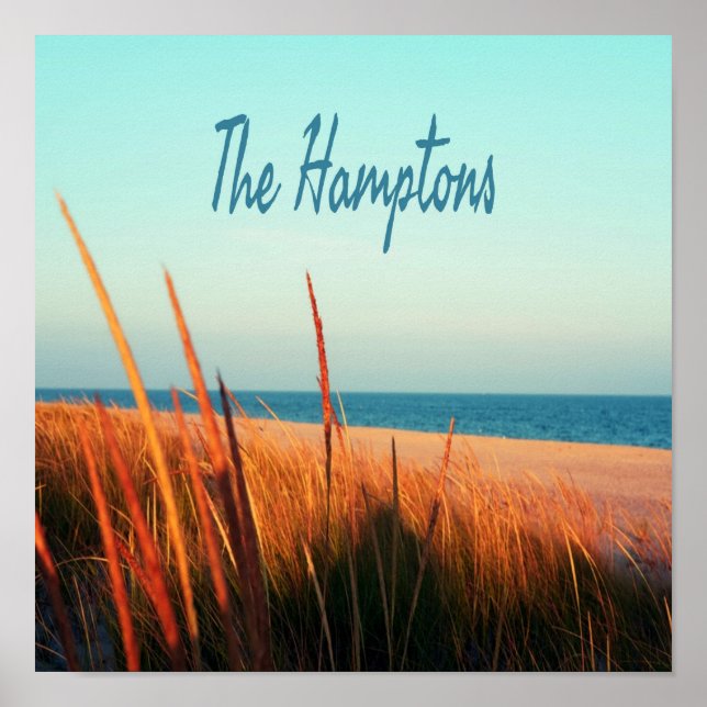 Poster Hamptons Beach Long Island New York (Devant)