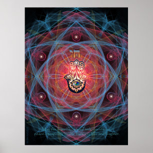 Poster Hamsa-Chai avec la bénédiction de sa maison