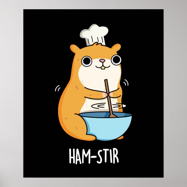 Poster Hamstir Funny Hamster Pun Dark BG (Devant)