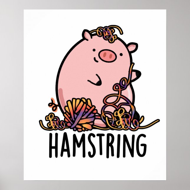 Poster Hamstring Funny Pig Pun (Devant)