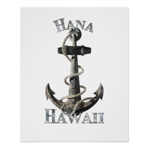 Poster Hana Hawaii Vacation Ancre nautique Voile