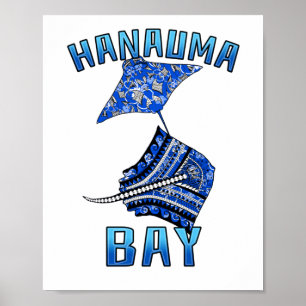 Poster Hanauma Bay Hawaï Vacation Tribal Stingray
