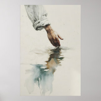 Poster Hand Of Jesus Christ Watercolor Christian Art