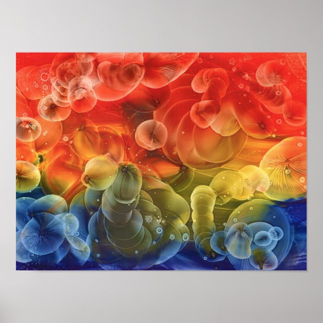Poster Hand Painted Multicolor Abstract Painting (Devant)
