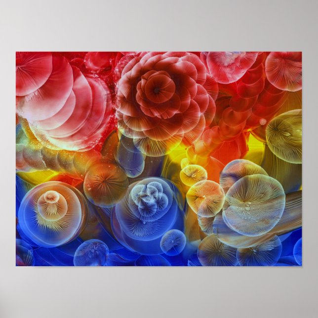 Poster Hand Painted Rainbow Bubble Abstract Art (Devant)