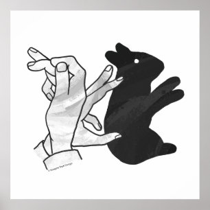 Poster Hand Silhouette Rabbit