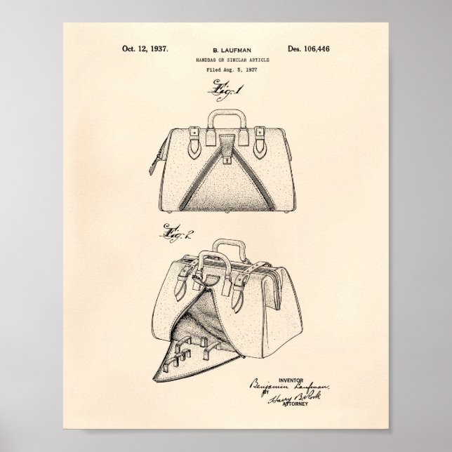 Poster Handbag 1937 Brevet Art Vieux Poivre (Devant)