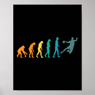 Poster Handball Funny Sport Evolution