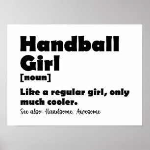 Poster Handball Girl Dictionary Définition Funny Handball