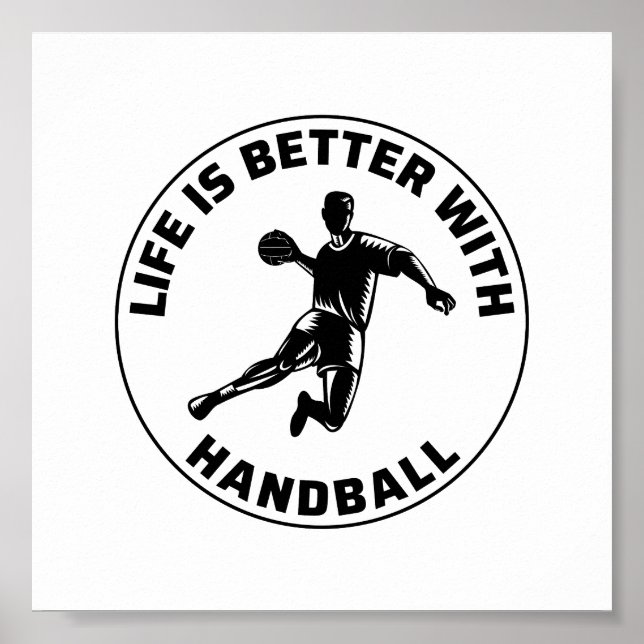 Poster Handball Player Sport Team Handballer Drôle Dire (Devant)