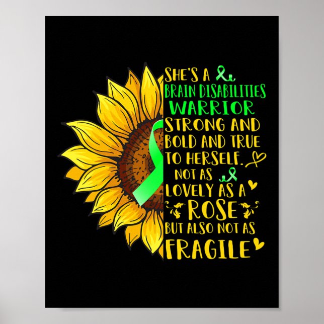 Poster Handicap cérébral Handicap guerrier Tournesol (Devant)