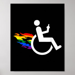Poster Handicap drôle Lesbienne amputée handicapée Lgbt G
