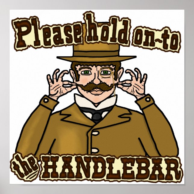 Poster Handlebar Mustache Gentleman (Devant)