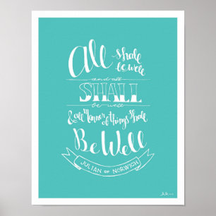 Poster Handlettered "tout sera" - turquoise bonne