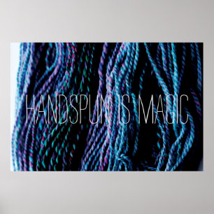 Poster Handspun est Magique Fil Tricot tournoyant 