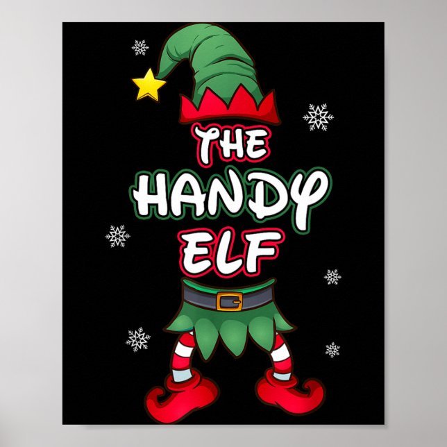Poster Handy Elf Christmas Pajamas Pjs Matching Family Gr (Devant)