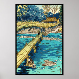 Poster Hanga de tibia de Kasamatsu Shiro Musashi