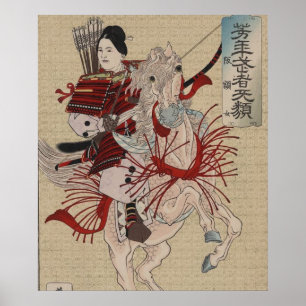 Poster Hangakujo, samouraï féminin circa 1885