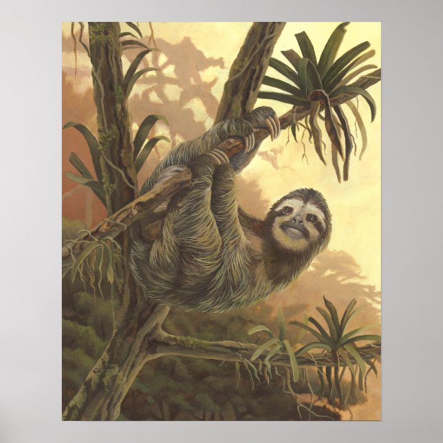 Poster Hangin' In There - trois tots Sloth (Devant)