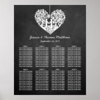 Hanging Heart Tree Chalkboard Mariage Collection