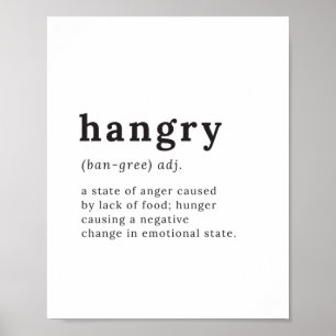 Poster Hangry - définition Miks fâché/affamé, art de
