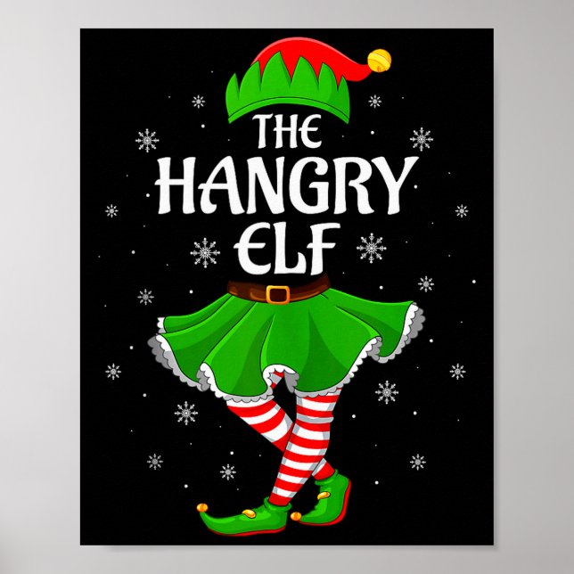 Poster Hangry Elf Christmas Family Girls Women Elf Squad  (Devant)