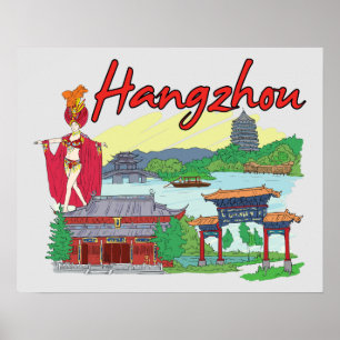 Poster Hangzhou, Chine Voyage