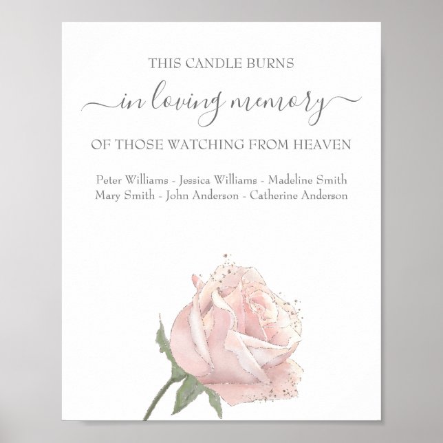 Poster Hannah | Panneau de mariage mémorial en souvenir a (Devant)