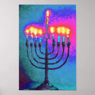 Poster Hannukah menorah vacances Juda