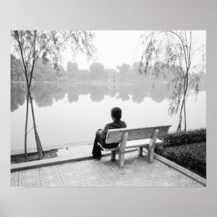 Poster Hanoi Vietnam, Vue du lac Hoan Kiem (NR)