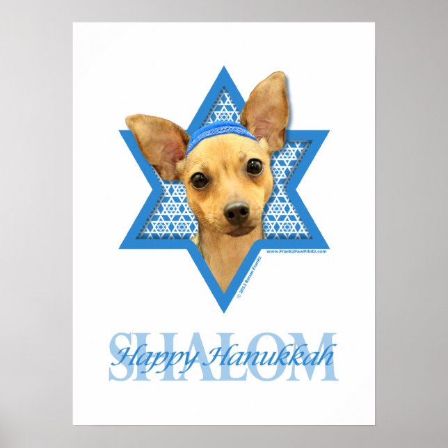 Poster Hanoukka Star of David - Chihuahua (Devant)