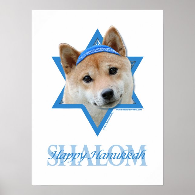 Poster Hanoukka Star of David - Shiba Inu (Devant)