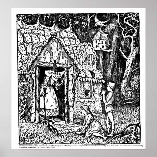 Poster Hansel et Gretel, l'affiche du livre de la fée ble (Devant)
