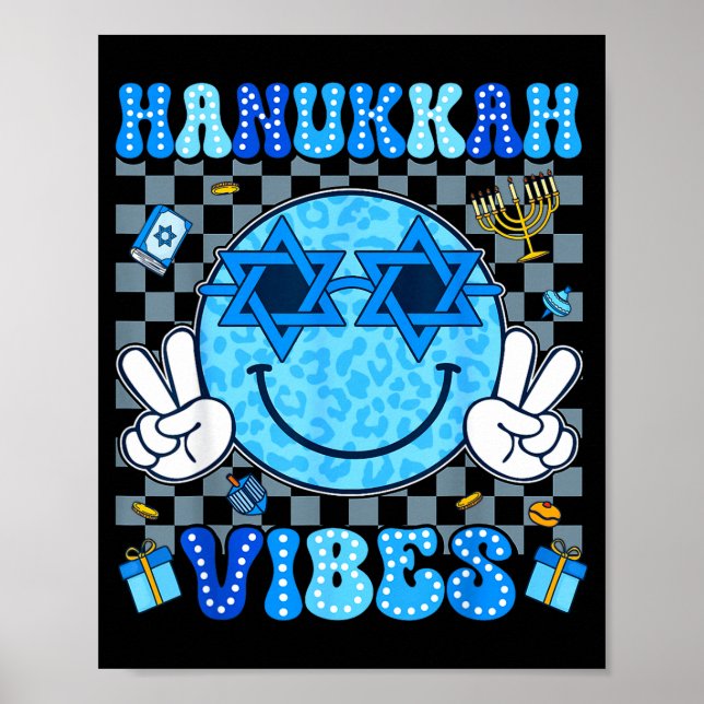 Poster Hanukkah Vibes Chanukah Pajama Happy Hanukkah Men  (Devant)