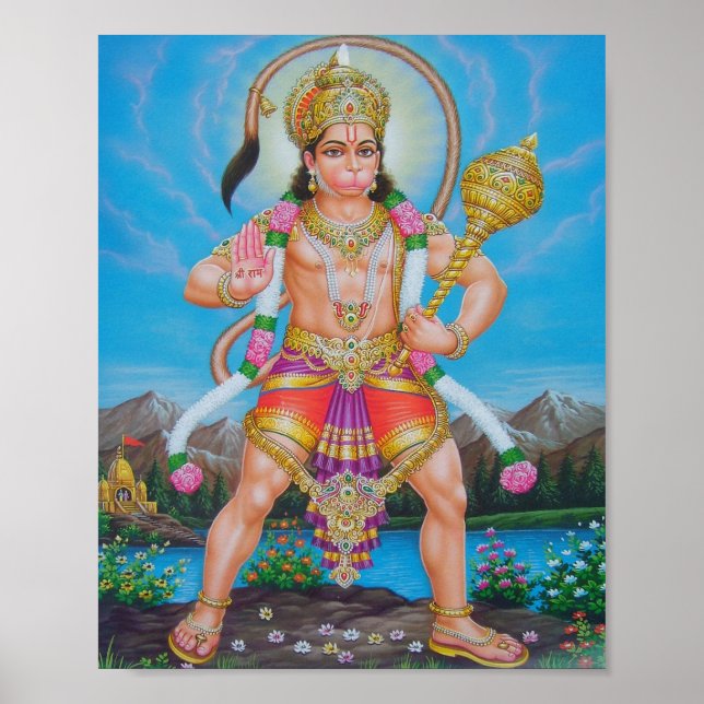 Poster Hanuman, Dieu indien (Devant)
