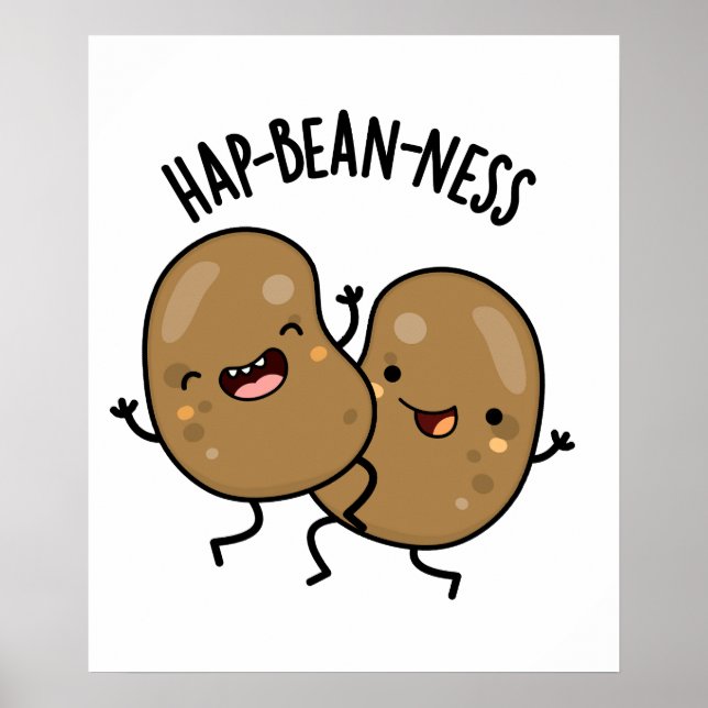 Poster Hap-bean-ness Funny Bean Pun (Devant)