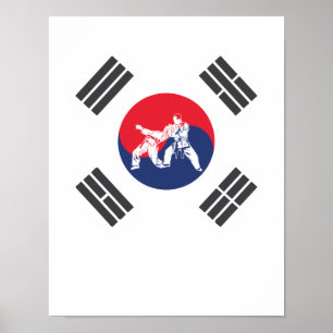 Poster Hapkido Corée du Sud Drapeau Arts martiaux Corée
