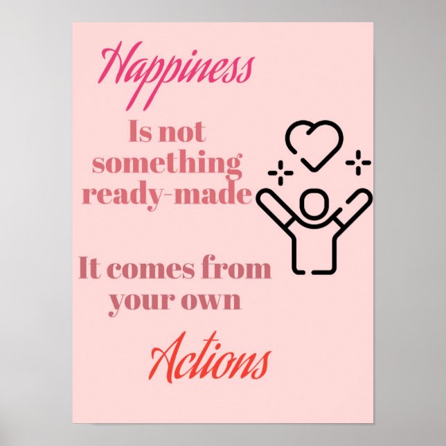 Poster Happiness in Action : citation d'affiche (Devant)