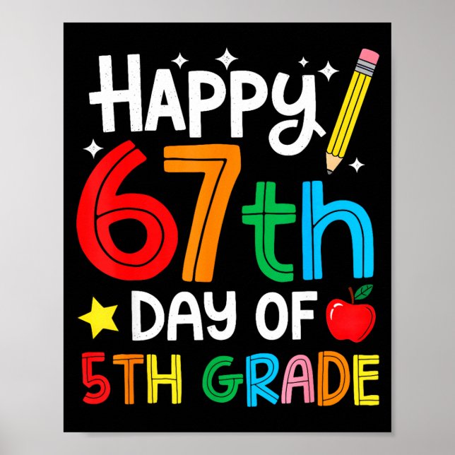 Poster Happy 67th Day Of 5th Grade Teacher Student Six Se (Devant)