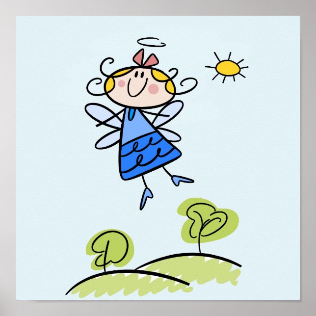 Poster Happy Angel Fairy Jumping et Dancing Dehors (Devant)