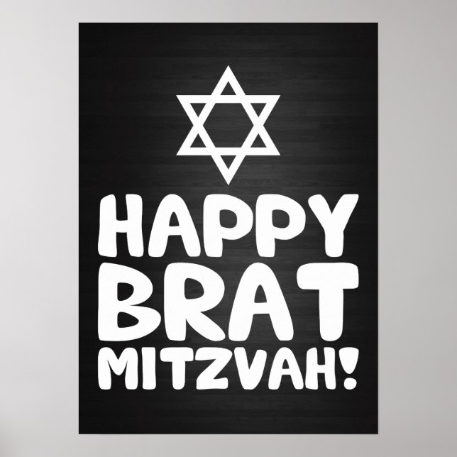 Poster Happy Brat Mitzvah (Bar / Bat mitzvah) (Devant)