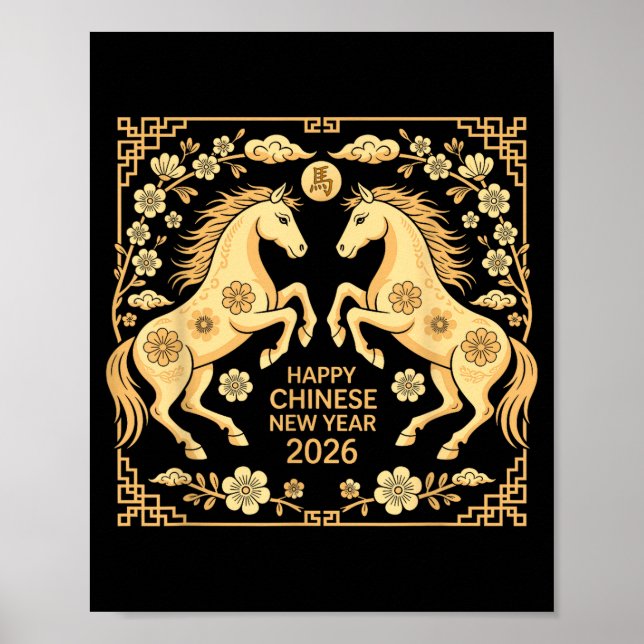 Poster Happy Chinese New Year 2026 Tee Lunar New Year Of  (Devant)