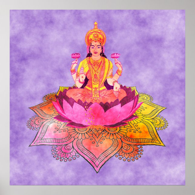 Poster Happy Diwali - Deepalavi Lakshmi Goddess 4 (Devant)