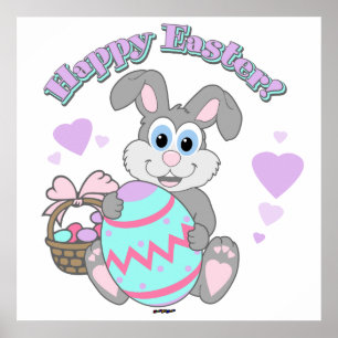 Poster Happy Easter ! Bunny Easter