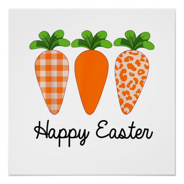 Poster Happy Easter Carrot Cute Easter T-Shirt (Devant)